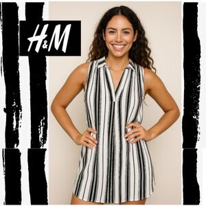 H&M Striped Sleeveless T-Shirt Dress (Size 8)